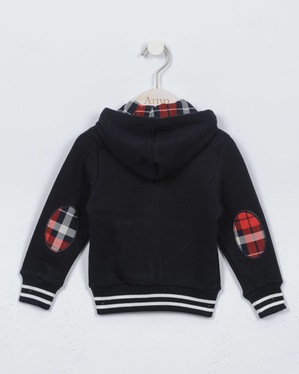 Picture of BI009-BOY THERMAL FLEECY ZIP UP WITH CHECKED PATTERN
